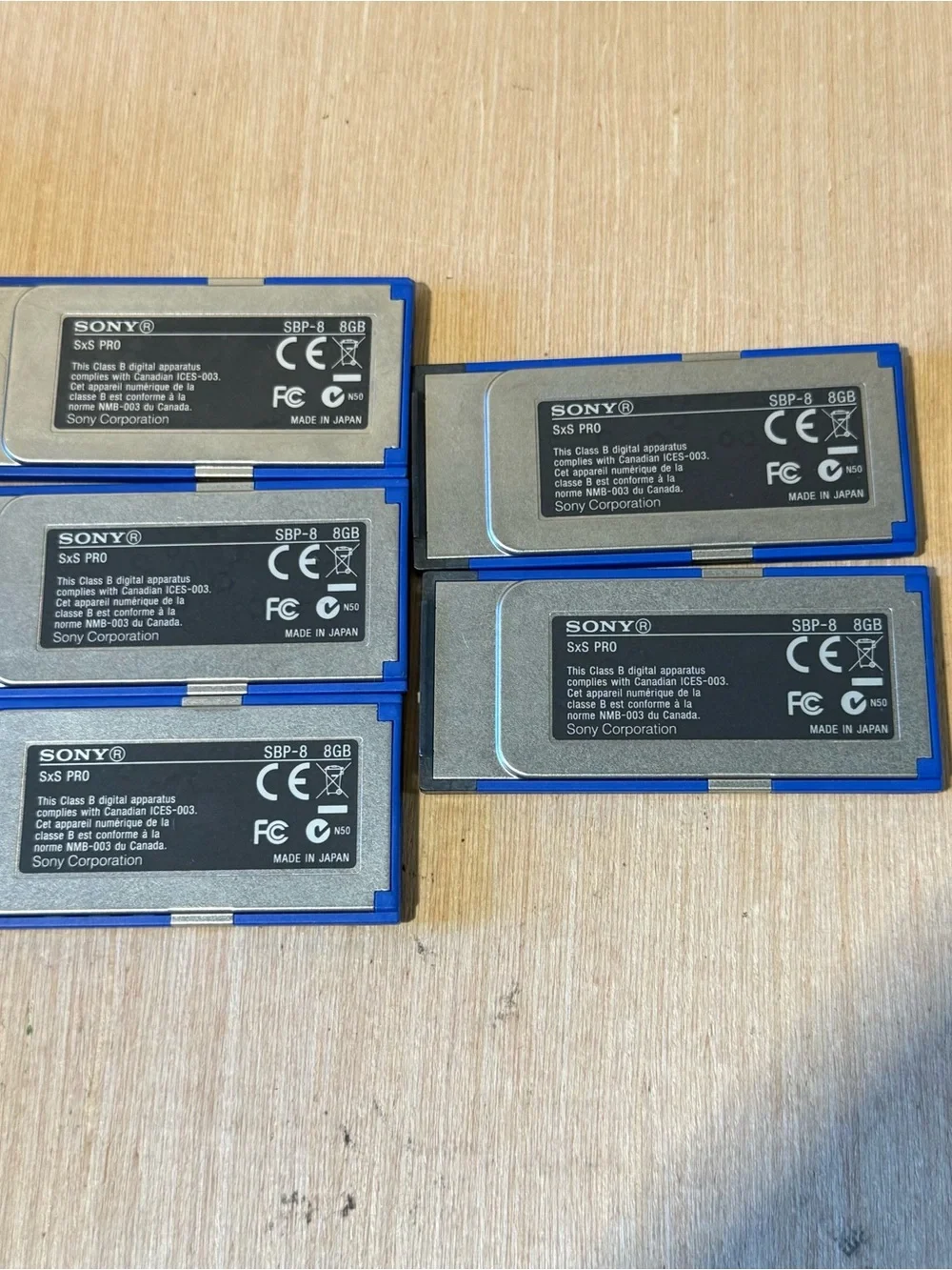 5-Sony 8GB SxS PRO Memory Cards “UNTESTED” SBP-8 w/Case Read Description Below!